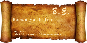 Bervanger Elina névjegykártya